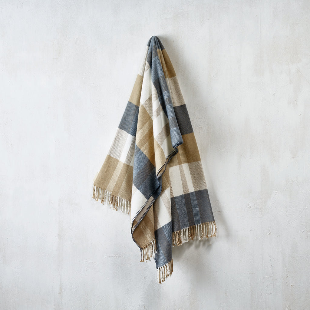 Plaid tessuto - Ocra / Grigio - Tartan