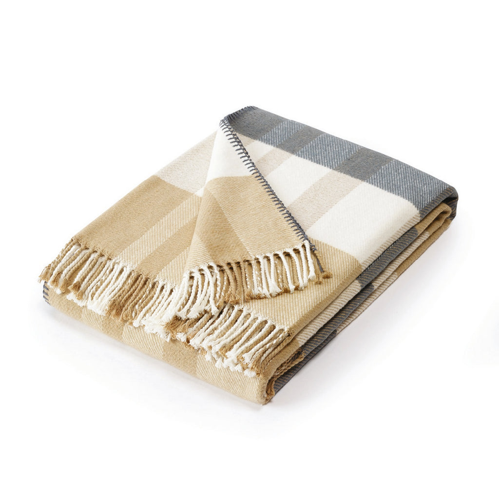 Plaid tessuto - Ocra / Grigio - Tartan