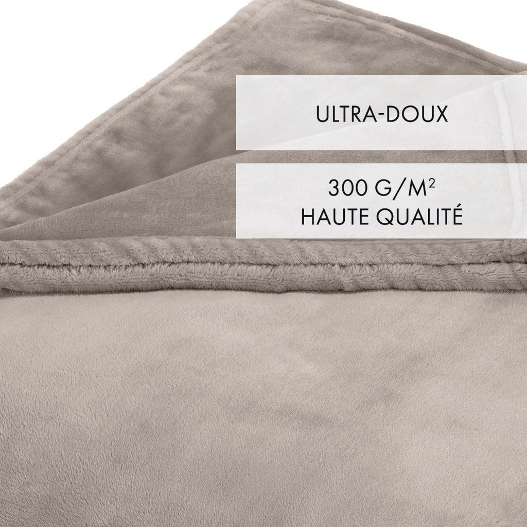 Maxi Plaid/Copriletto In Pile - Tortora - Tinta Unita