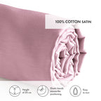 Sábana Bajera Satén De Algodón - Rosa - Liso