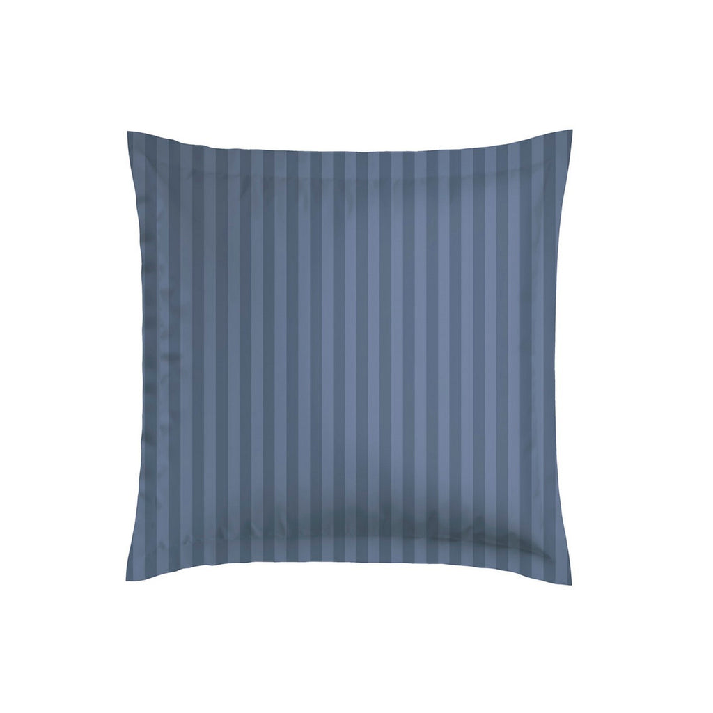Set de 2 fundas de almohada de satén de algodón a rayas tejidas dobby - Azul - Dobby Stripe Woven