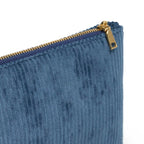Pochette Piatta in Velluto a Coste - Blu - Tinta Unita