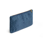 Pochette Piatta in Velluto a Coste - Blu - Tinta Unita