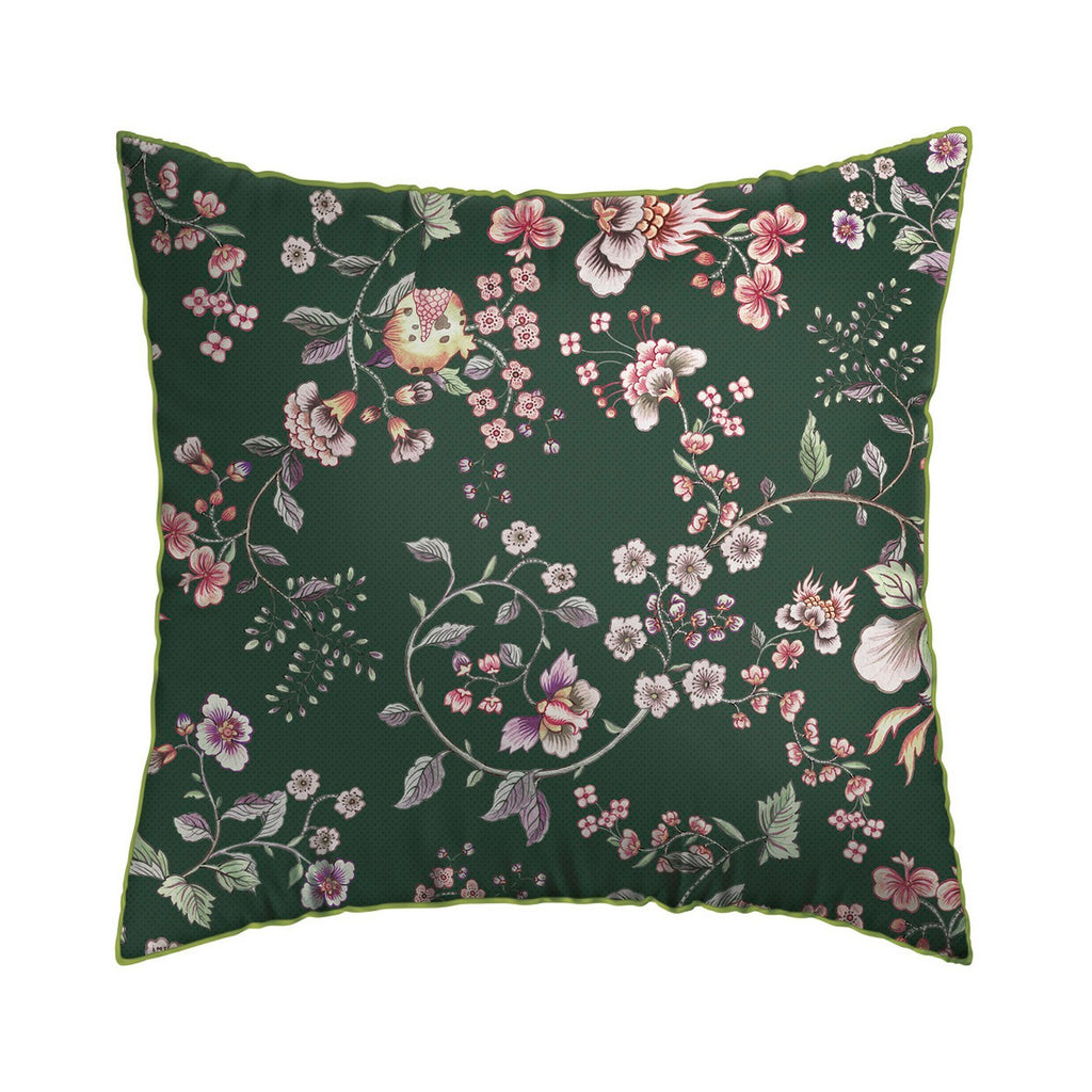 Set De 2 Fundas De Almohada De Raso De Algodón - Verde - Murmure Floral