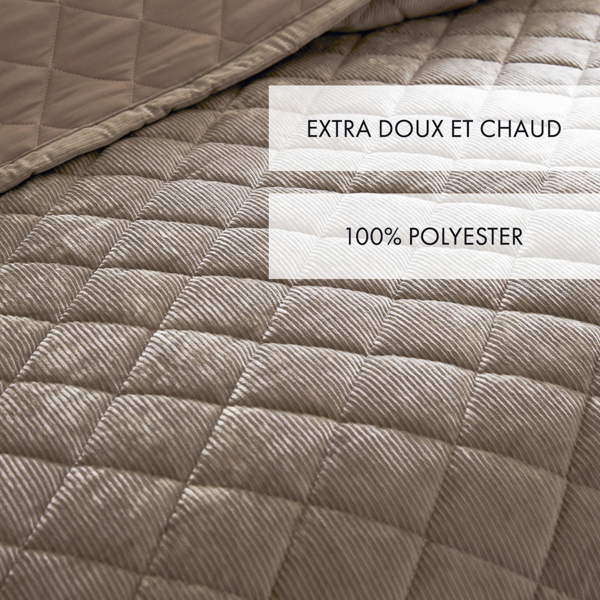 Copriletto Corduroy - Tortora - Diamond