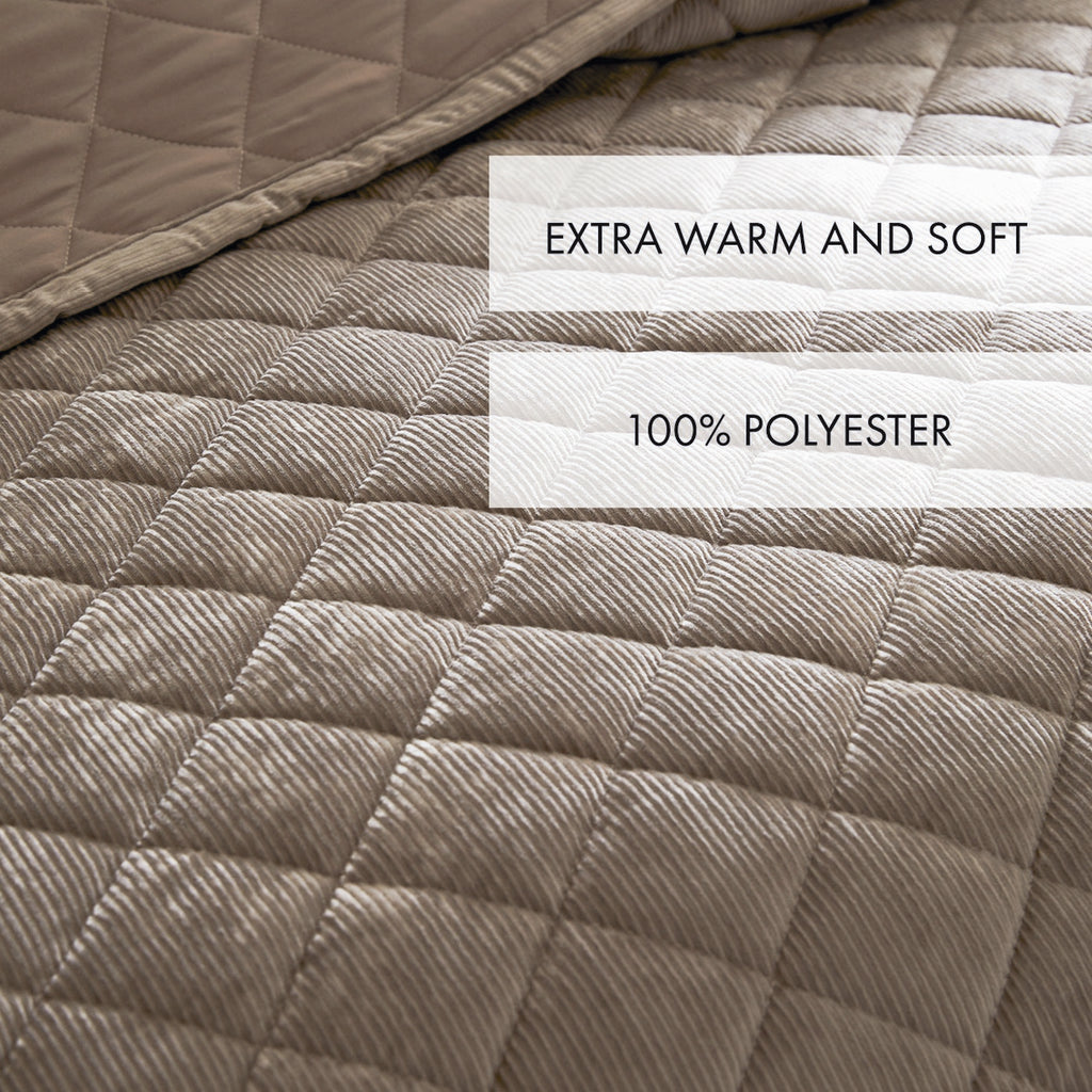 Copriletto Corduroy - Tortora - Diamond