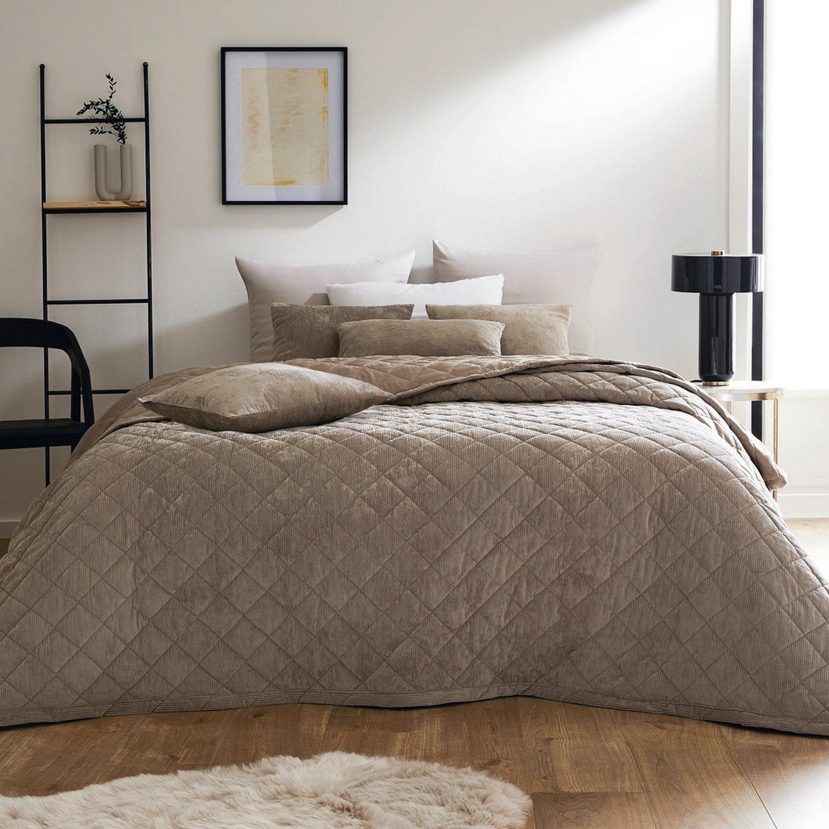 Copriletto Corduroy - Tortora - Diamond