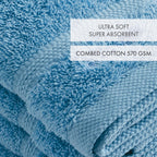 Set di 4 asciugamani per ospiti - Blu cielo - Onda