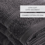 Set De 4 Toallas De Tocador - Gris Oscuro - Vague