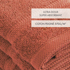 Set di 4 asciugamani per ospiti - Terracotta - Vague