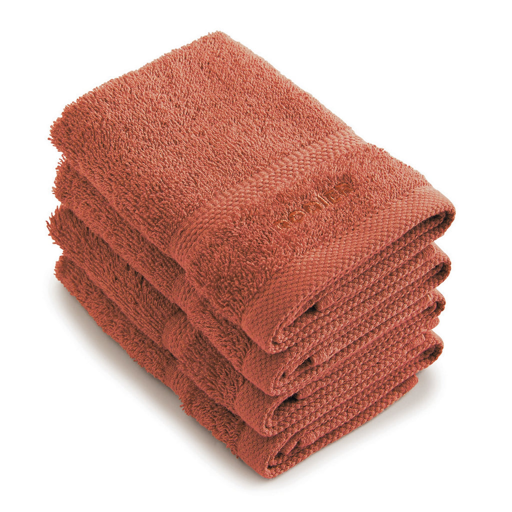 Set di 4 asciugamani per ospiti - Terracotta - Vague