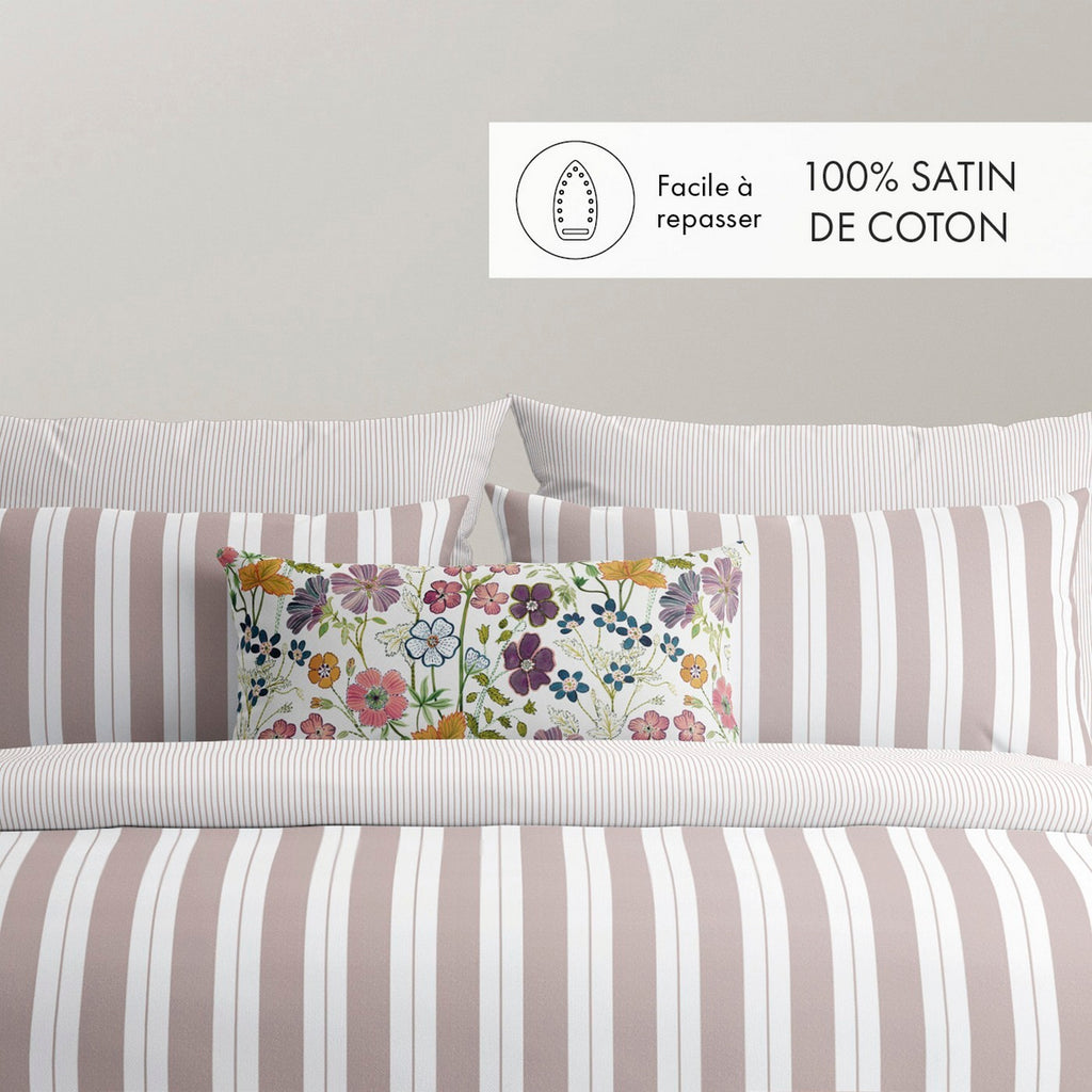 Set De 2 Fundas De Almohada De Raso De Algodón - Rosa Palo - Noémie