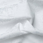 Set di 2 Federe Jacquard Stampate in Raso di Cotone - Bianco - Fiore Incantato
