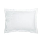 Set di 2 Federe Jacquard Stampate in Raso di Cotone - Bianco - Fiore Incantato