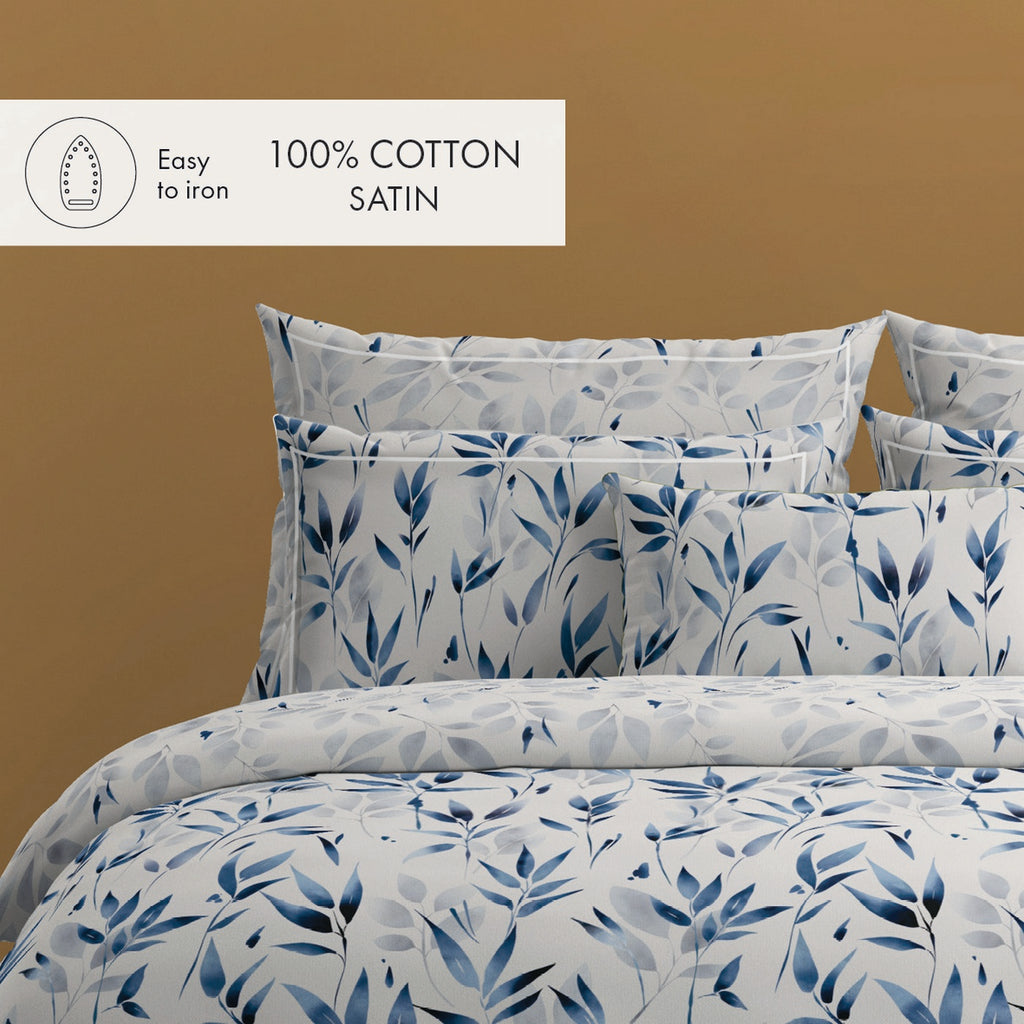 Funda Nórdica + Fundas Almohada Algodón Satén - Blanco - Eclat Bleu