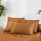Set De 2 Fundas De Almohada De Satén De Algodón - Marrón 01 - Liso 1 Baratta