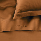 Set De 2 Fundas De Almohada De Satén De Algodón - Marrón 01 - Liso 1 Baratta