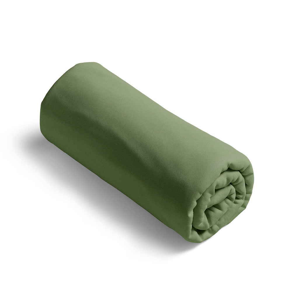 Sábana Bajera Satén De Algodón - Verde 11 - Liso