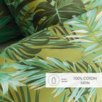 Copripiumino + federe in raso di cotone - Verde chiaro - Tropicale