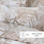 Copripiumino + Federe in Raso di Cotone - Tortora Chiaro - Tropical
