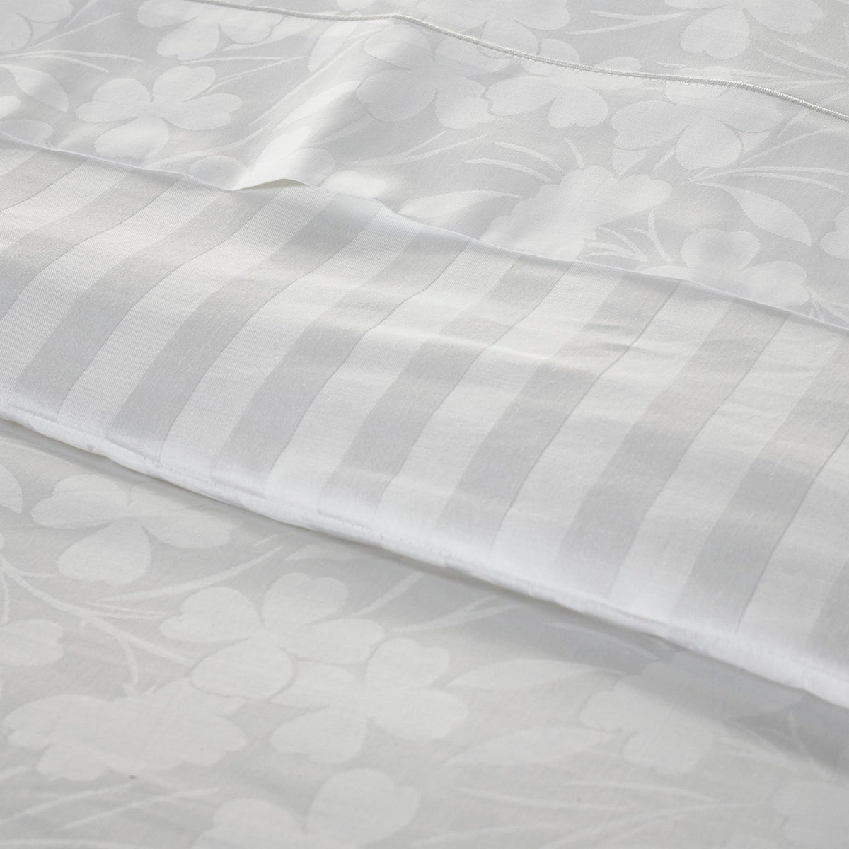 Funda Nórdica + Fundas De Almohada Bebé Satén De Algodón Tejido Jacquard - Blanco - Petit Chêne