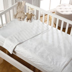 Funda Nórdica + Fundas De Almohada Bebé Satén De Algodón Tejido Jacquard - Blanco - Petit Chêne