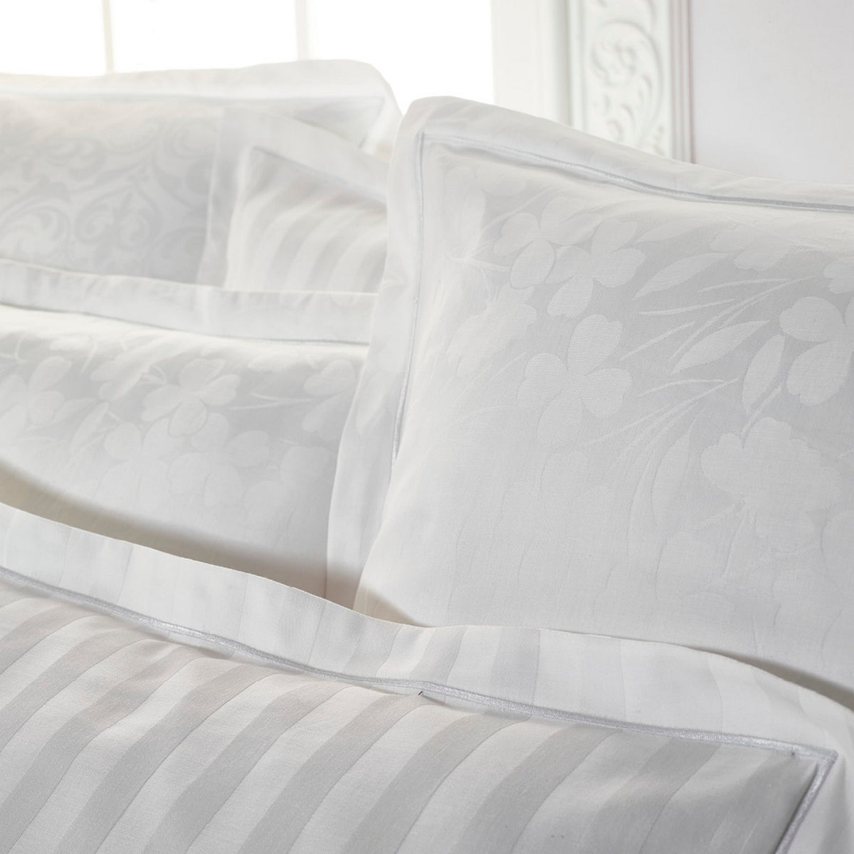 Juego De 2 Fundas De Almohada Satén De Algodón - Blanco - Petit Chêne
