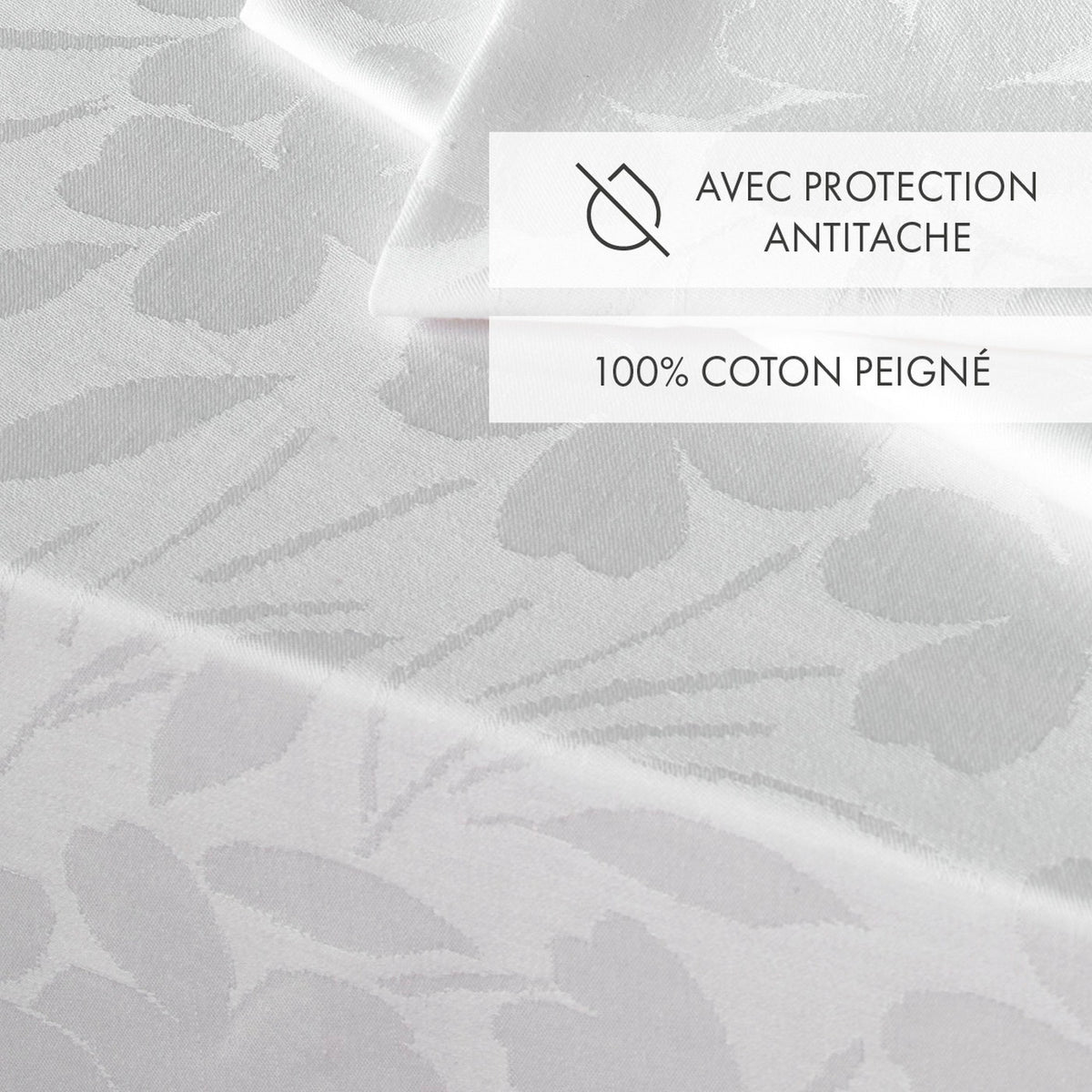 Set De 4 Servilletas Tejido Jacquard - Blanco - Petit Chêne