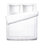 Funda Nórdica + Fundas De Almohada Satén De Algodón - Gris / Blanco - Nice