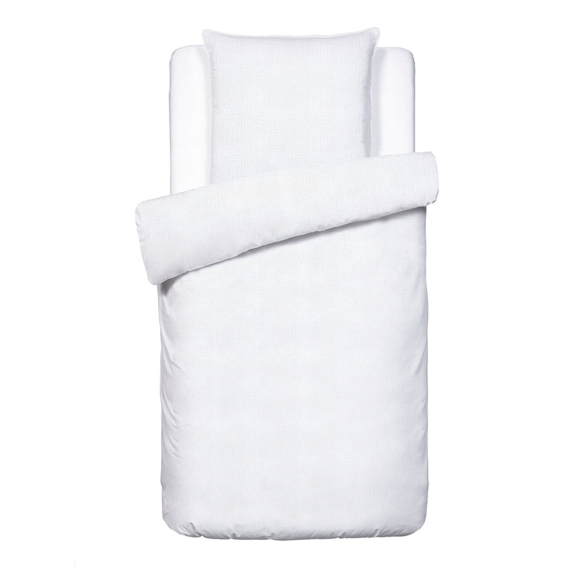 Funda Nórdica + Fundas De Almohada Gasa De Algodón - Blanco 02 - Liso