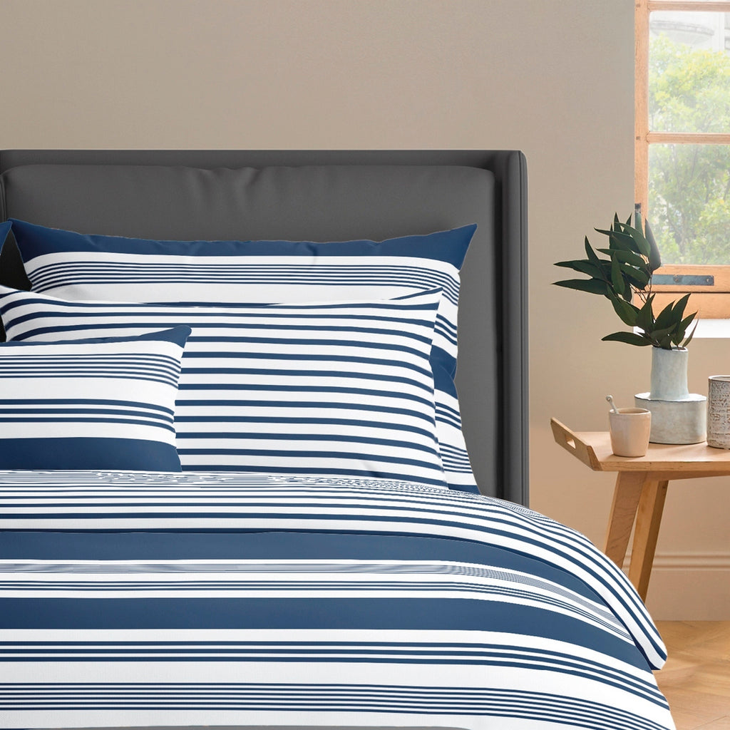 Set di 2 federe in raso di cotone - Blu - Léna