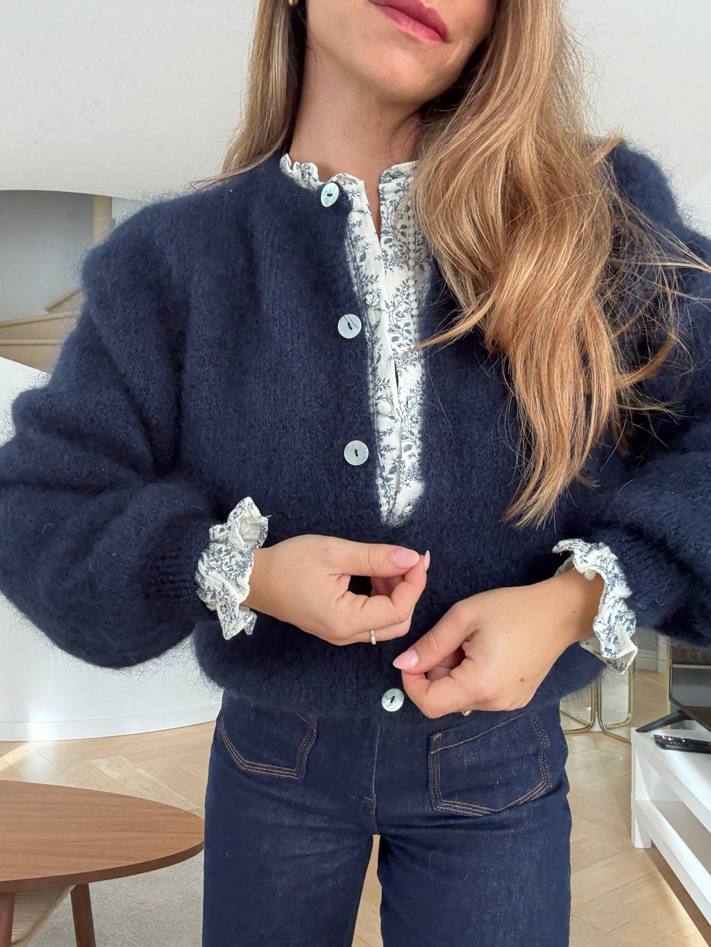 Maille en laine Bianca bleu marine