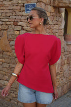 Blouse Asymétrique Garance - Rouge