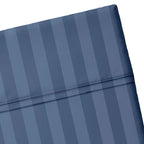 Dobby Stripe Woven - Flat Sheet - Cotton Satin - Dobby Stripe - Blue