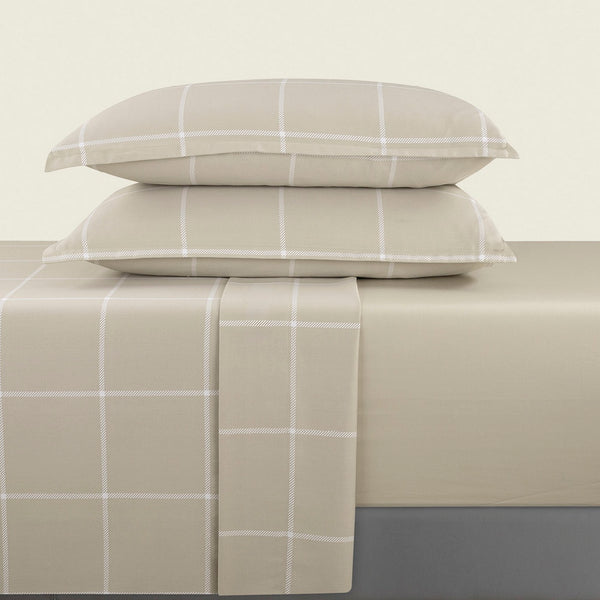 Amélia - Ensemble De Draps - Satin De Coton - Taupe