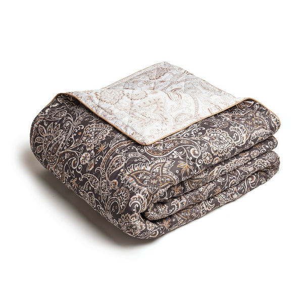 Indienne - Couvre-Lit - Satin De Coton - Taupe