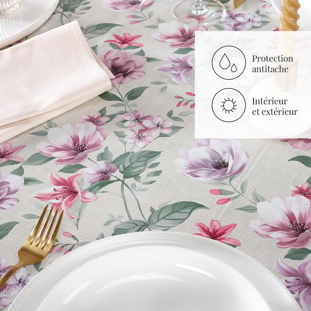 Eclosion De Fleurs - Nappe - Gris