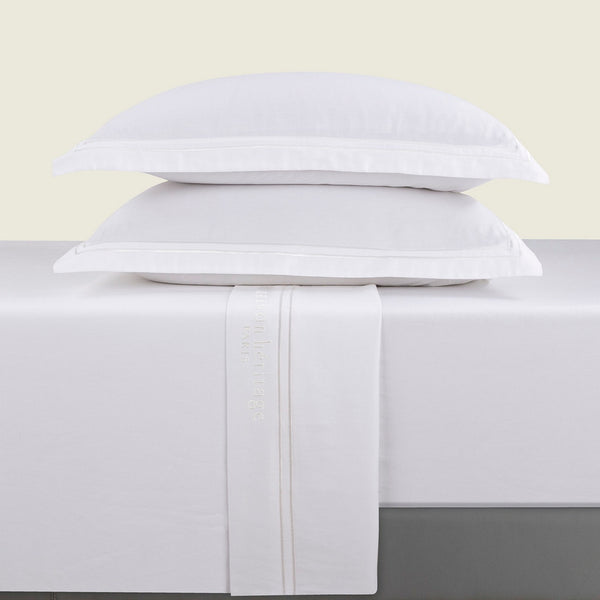 Paris - Sheet Set - Cotton Sateen - White / White
