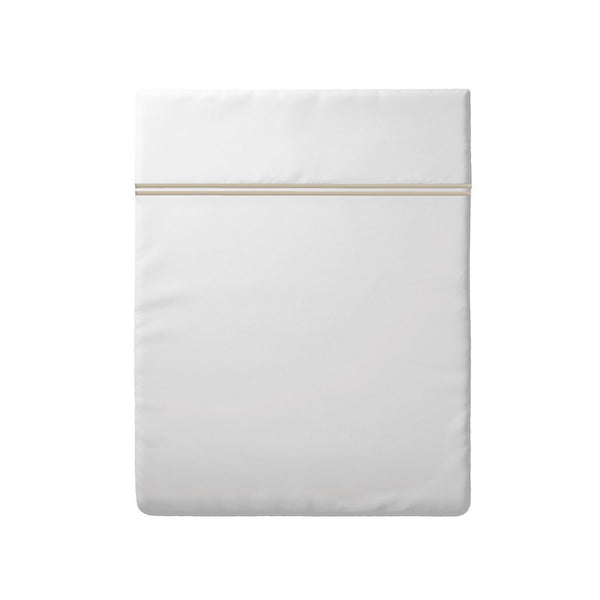 Paris - Flat Sheet - Cotton Satin - Taupe / White
