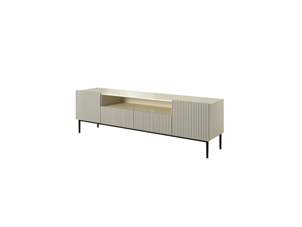 Kasha - TV Unit with Open Compartment - Black Legs