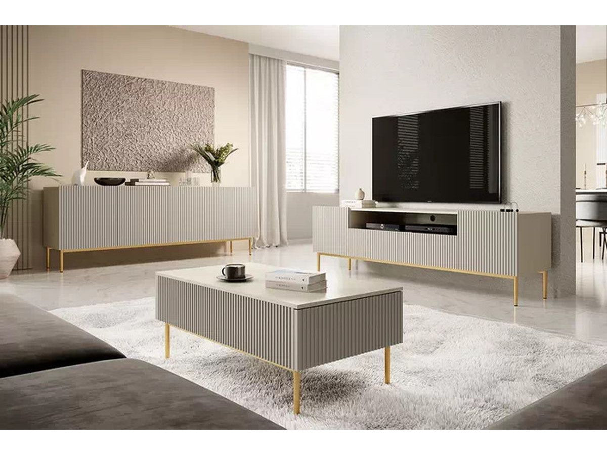 Kasha - Mueble de TV con nicho - Patas doradas