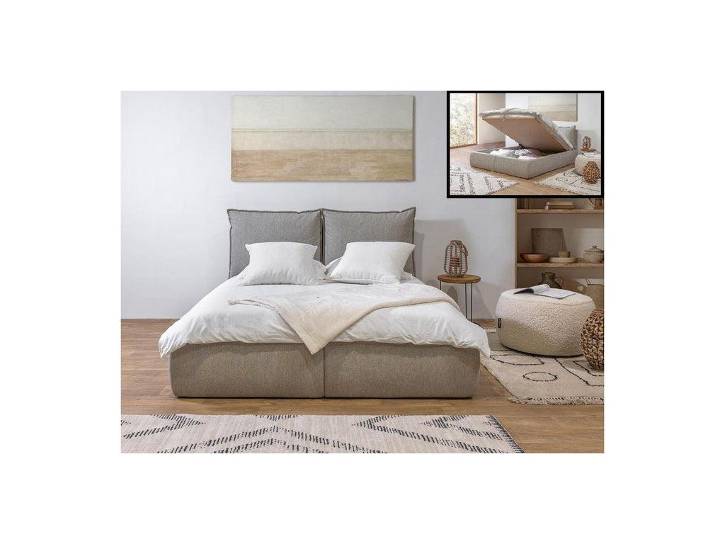 Garance - Ottoman Bed with Pillow-Effect Headboard