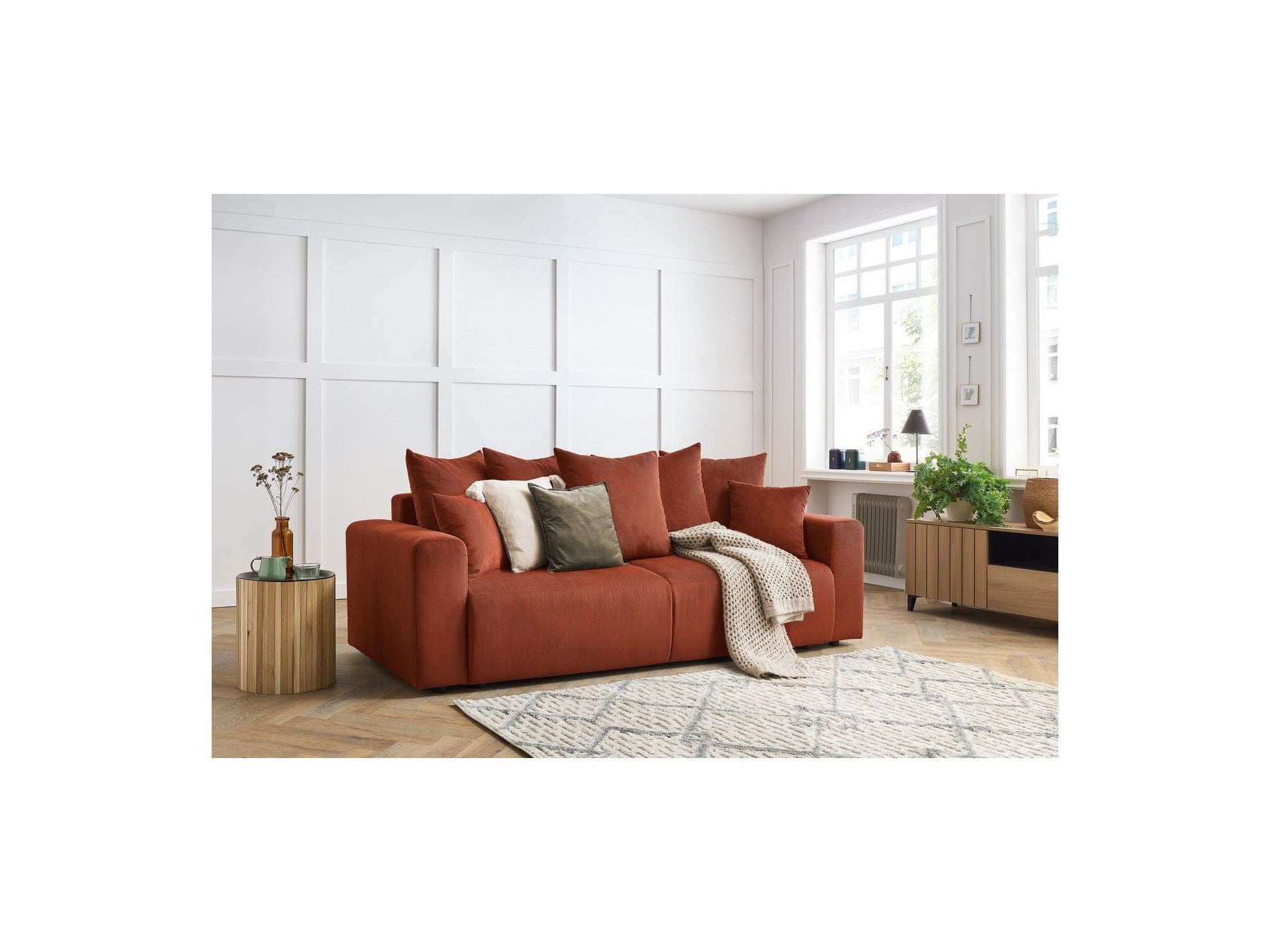 Envy - Fixed Straight 3-Seater Sofa - Corduroy