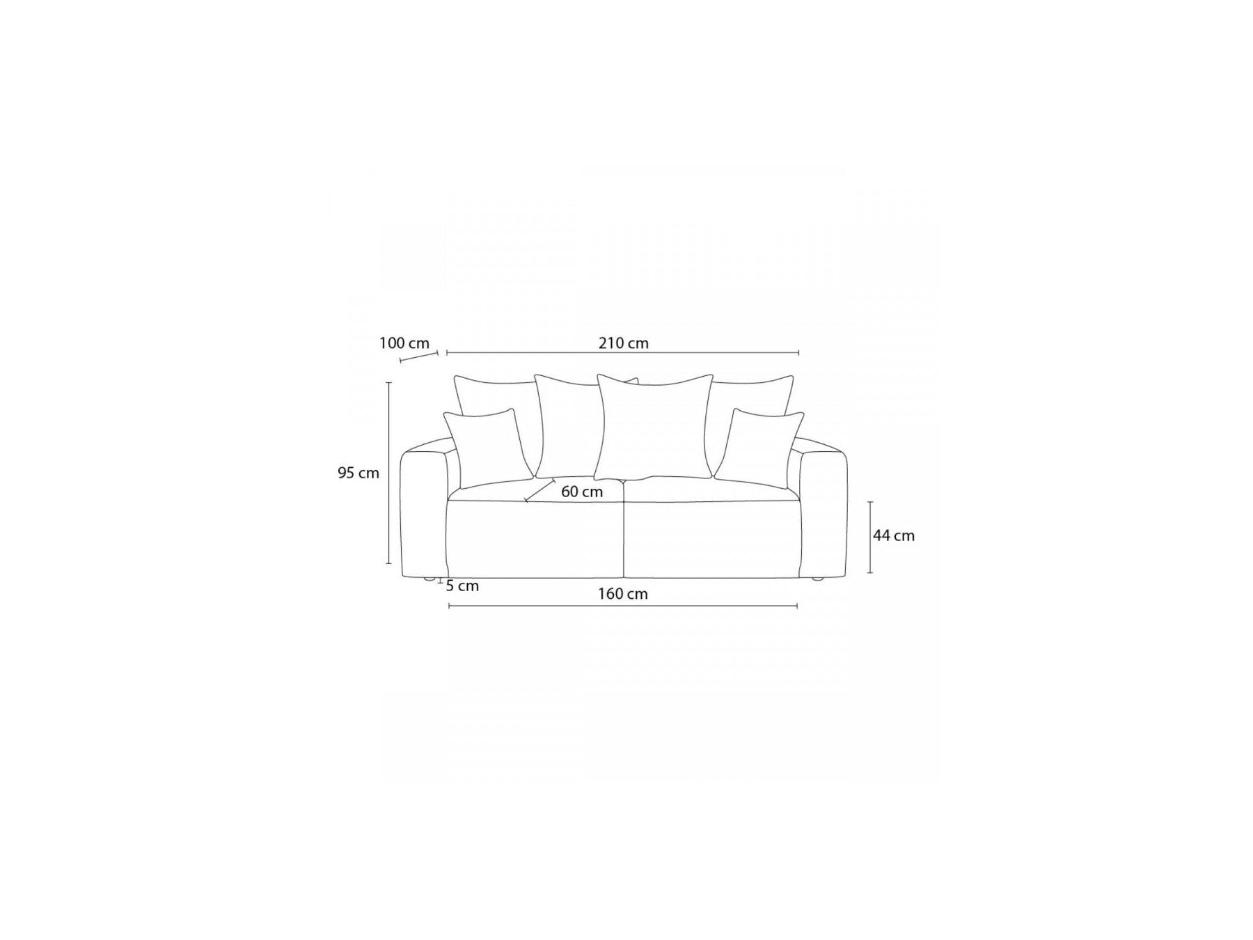 Envy - Fixed 2-Seater Straight Sofa - Corduroy