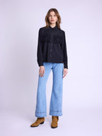 Camisa con flecos - Negro