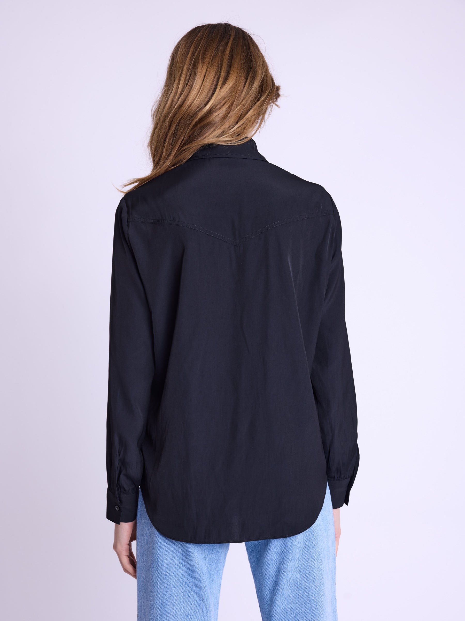 Camisa con flecos - Negro