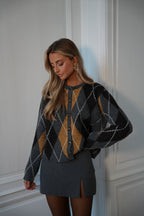 Gilet Losanges Vita - Gris Foncé