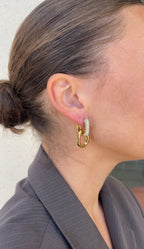 Boucles D'Oreilles Gems Oval X Hoops