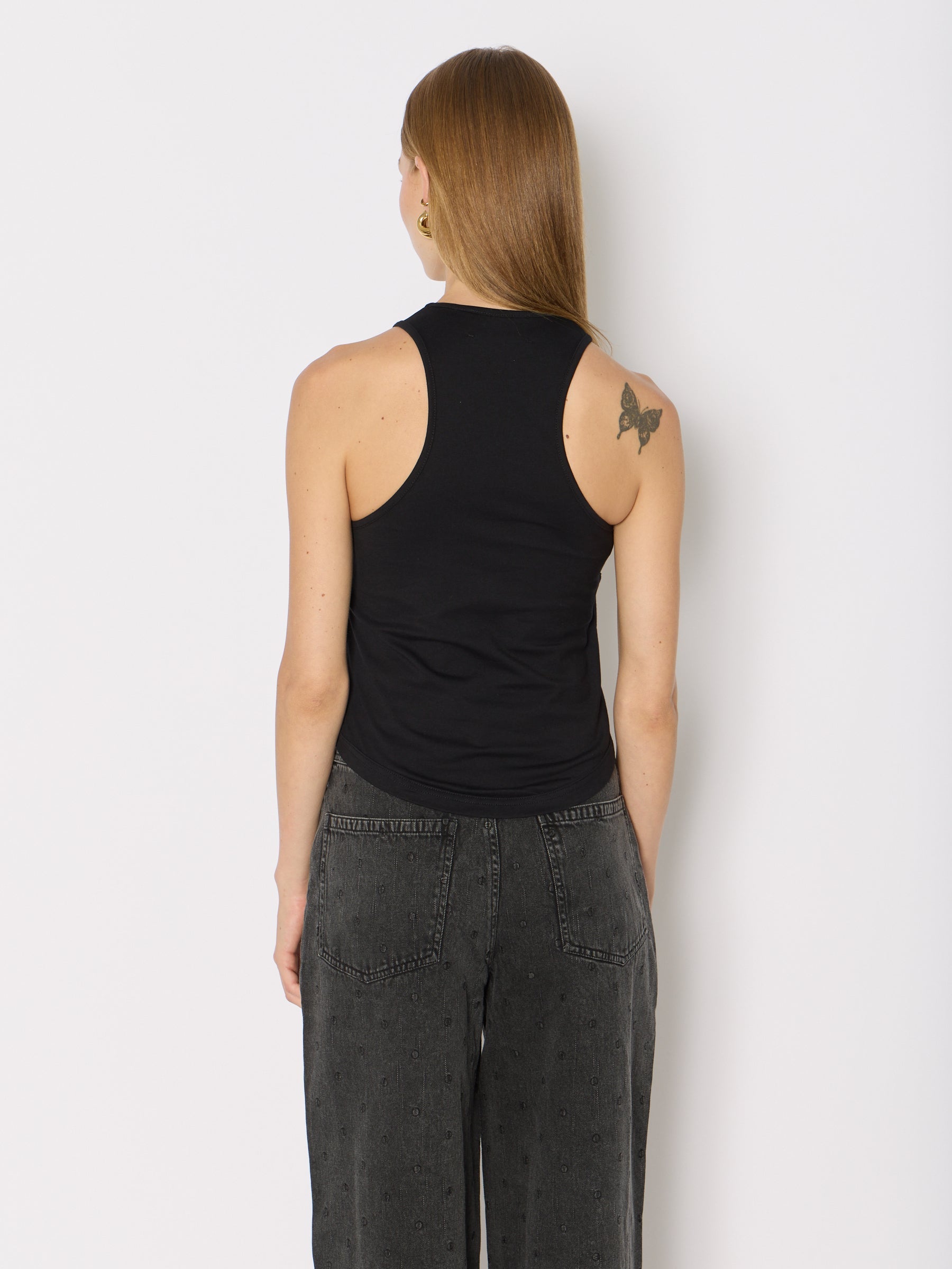 Debardeur Col Rd Corset - Black