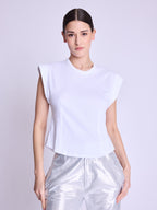 Tshirt Col Rond Corset - White